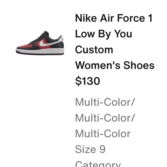 🔥 Custom Women’s Nike Air Force 1 - Red, Black, & White - Picture 5 of 6